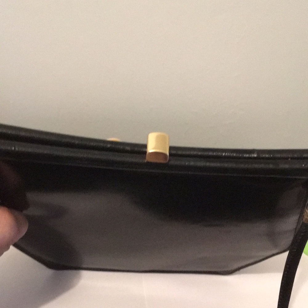 Beautiful Vintage Black Python Leather Dressy Cro… - image 5